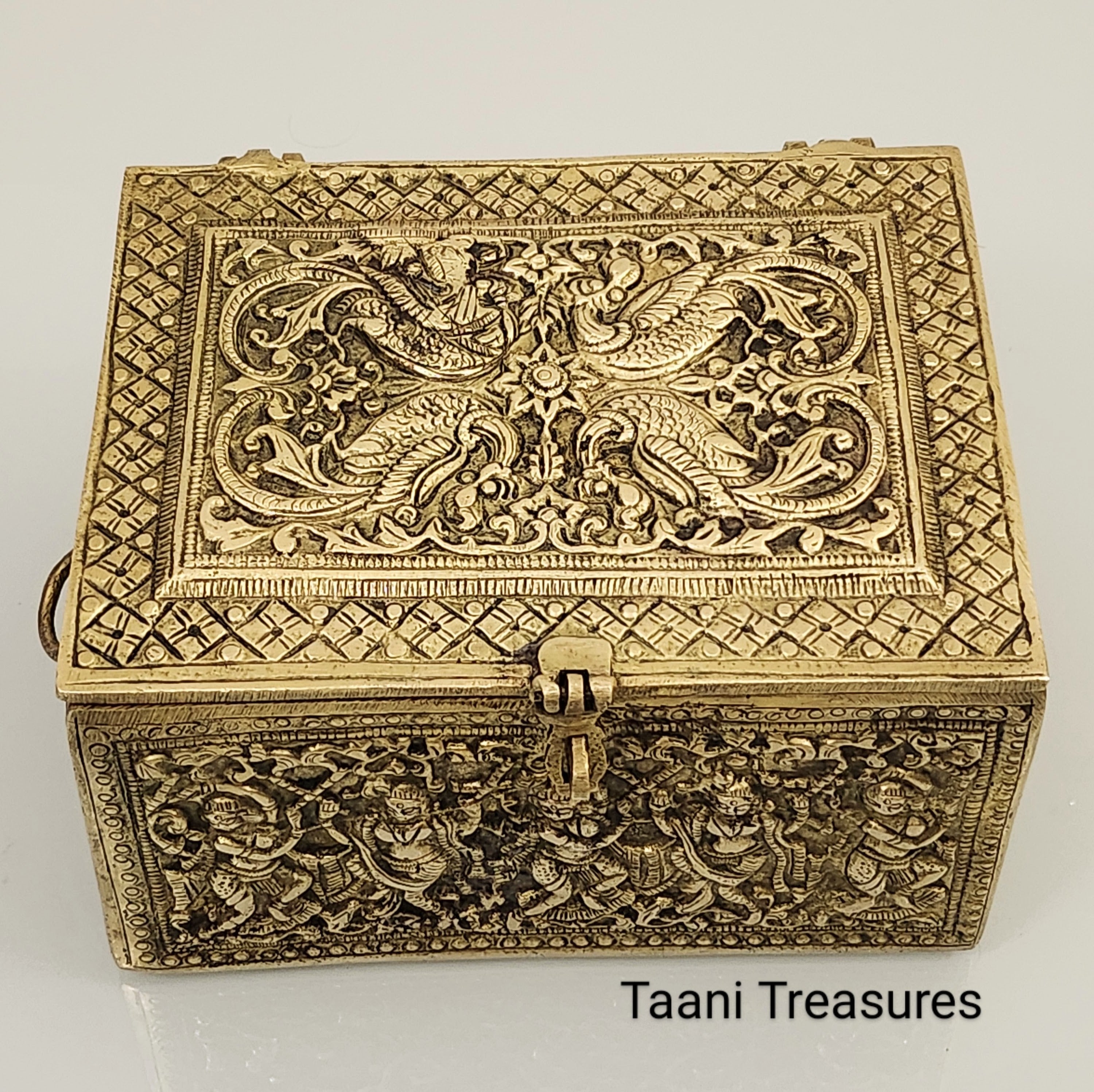 4" Brass Antique Jewelry Box