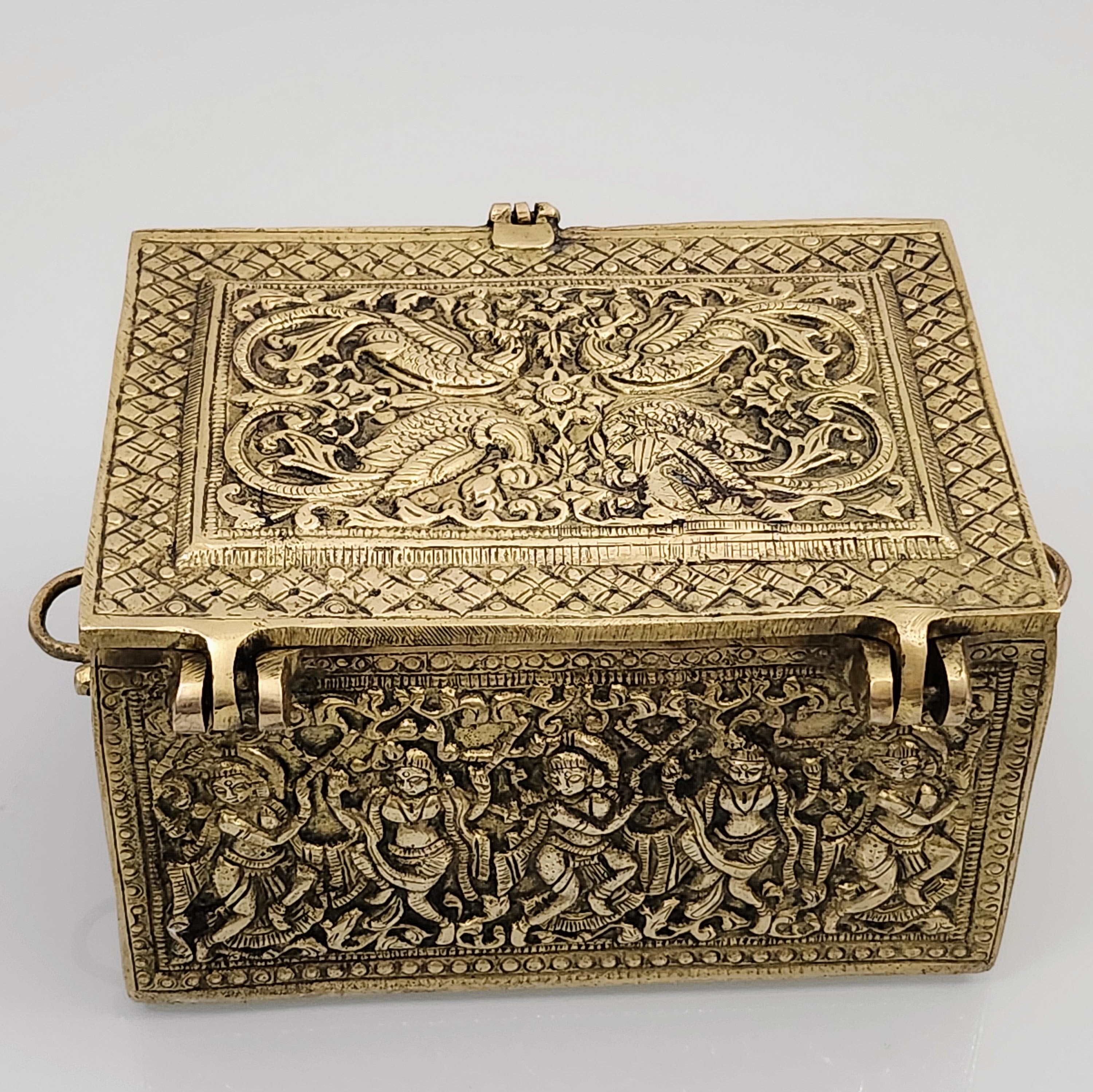 4" Brass Antique Jewelry Box