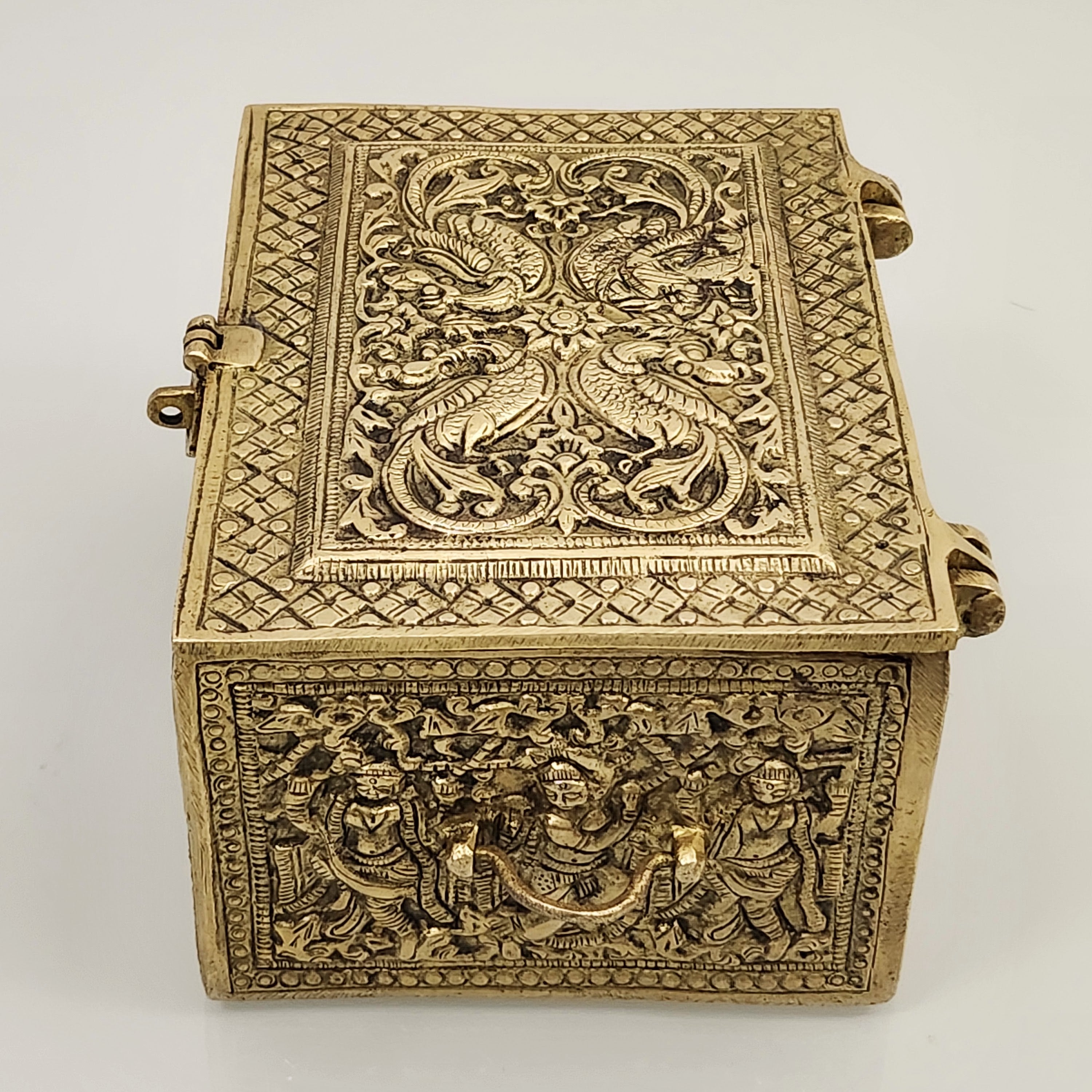 4" Brass Antique Jewelry Box