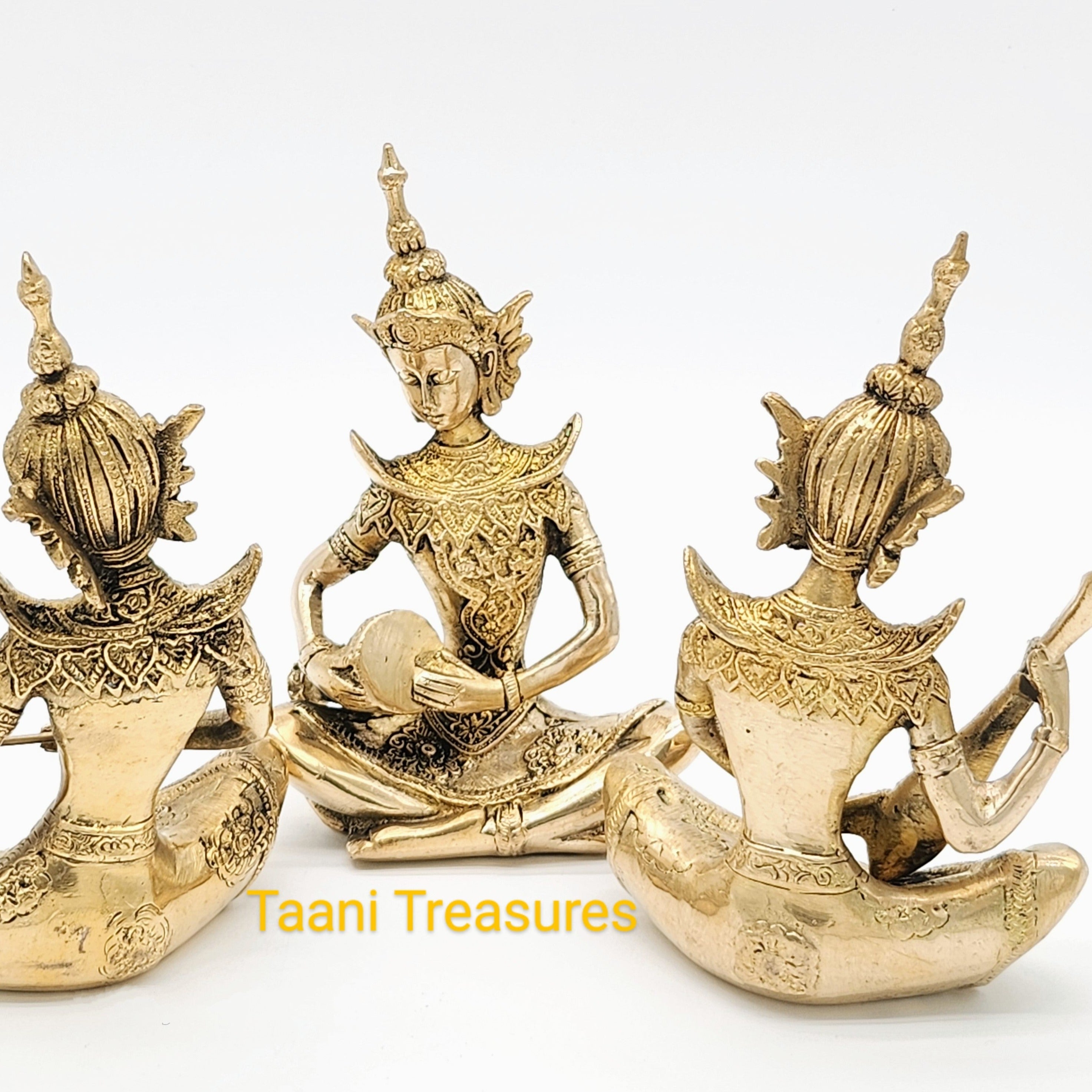 8" Brass Thai Musicians - Set of 4 figurines