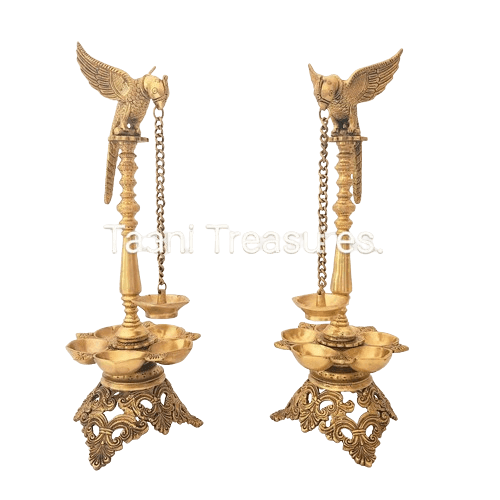 20" Brass Parrot Lamps - Set of 2 Lamps