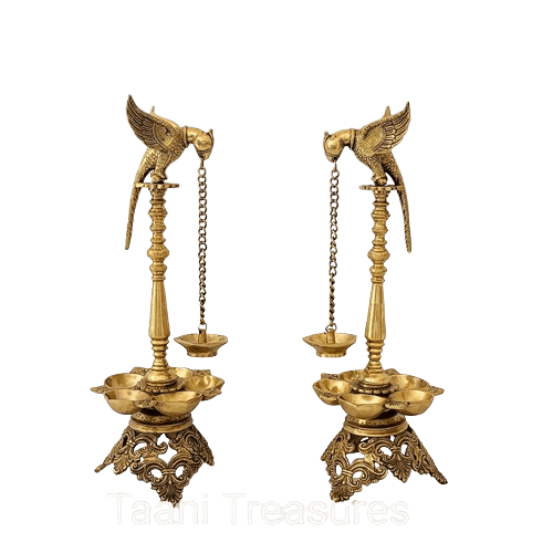 20" Brass Parrot Lamps - Set of 2 Lamps