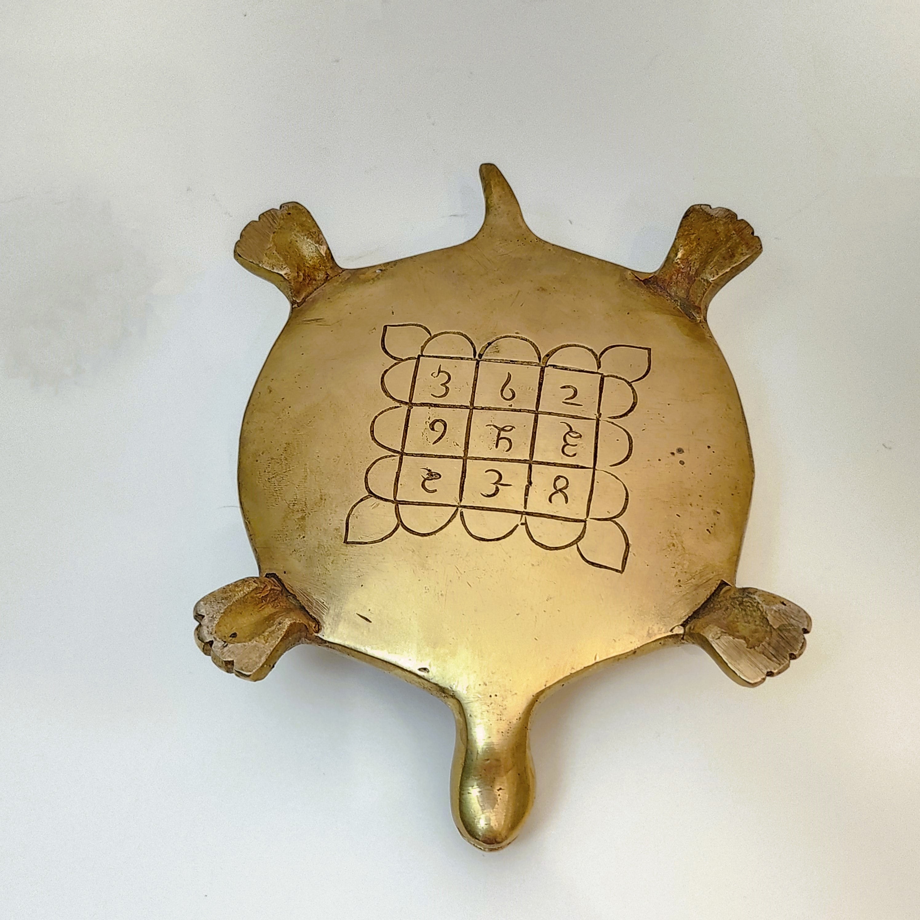 8" Brass Carved Tortoise - Tabletop Decor