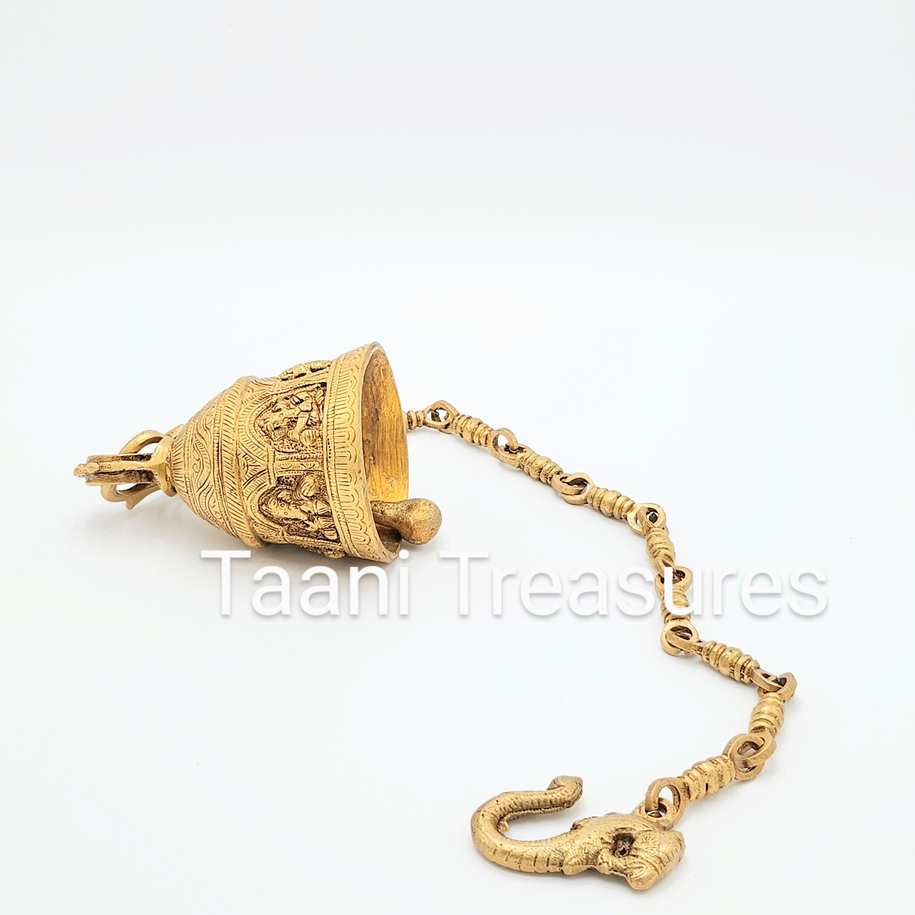 Brass Hanging Bell with Ganesha