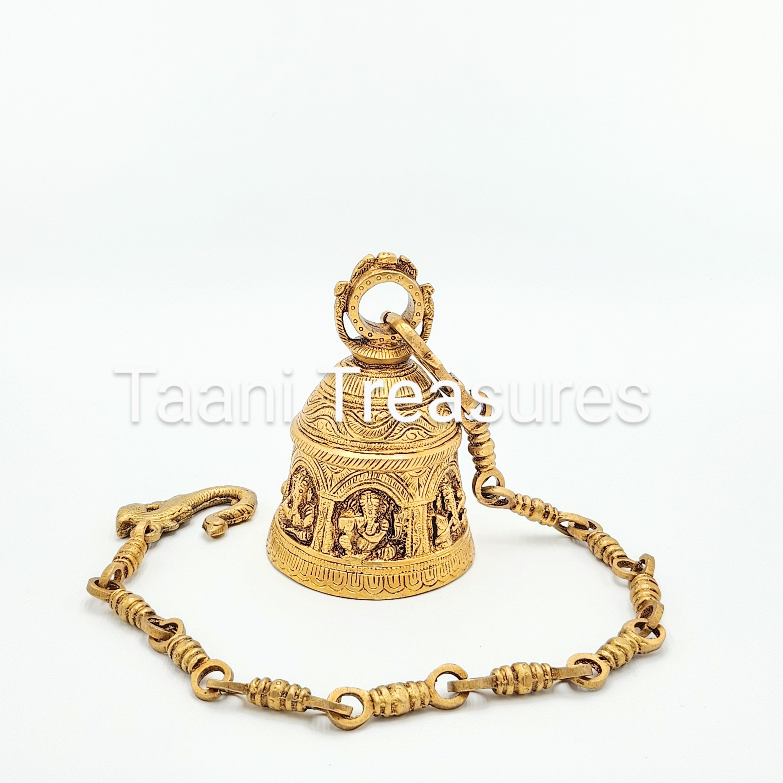 Brass Hanging Bell with Ganesha