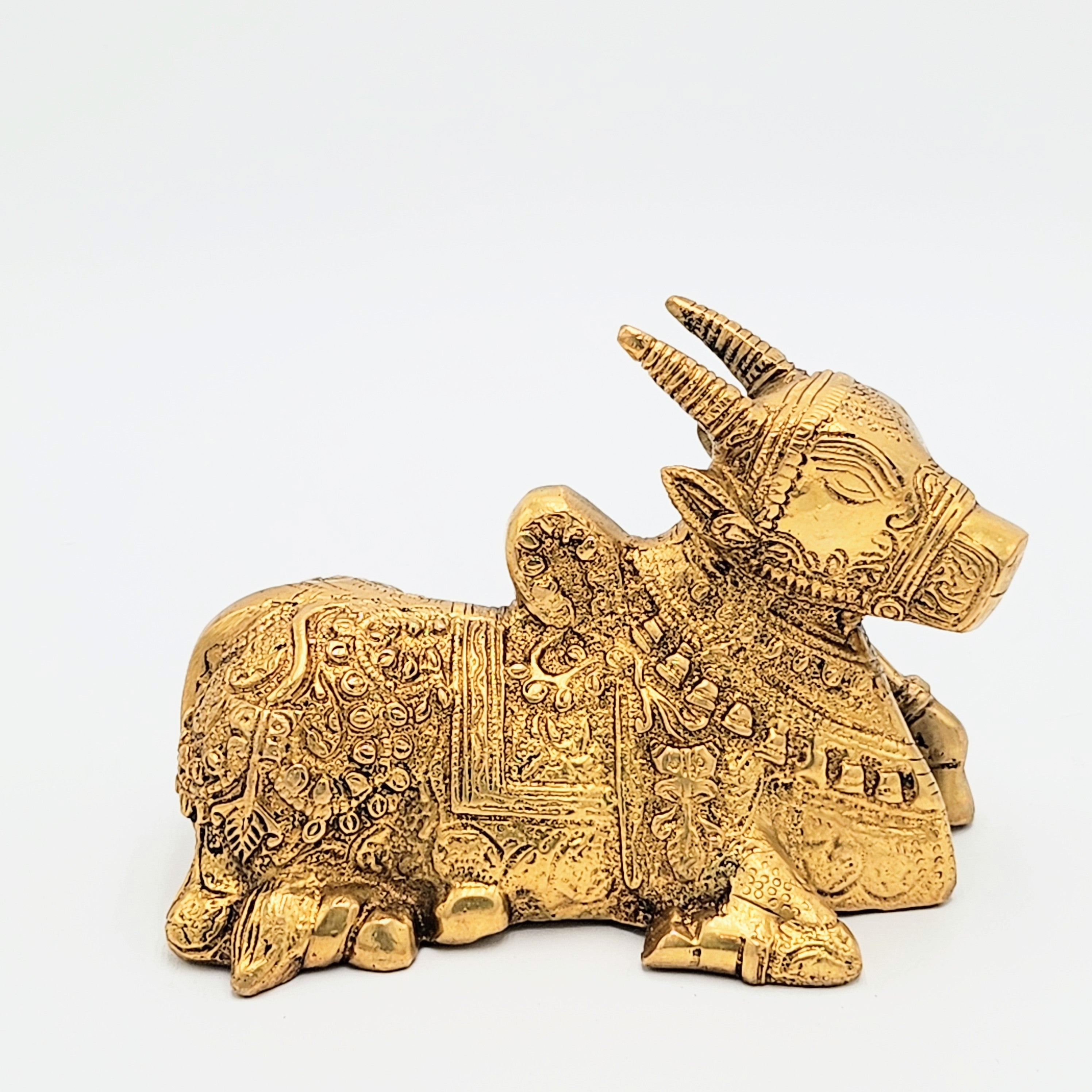 5" Brass Carving Nandi