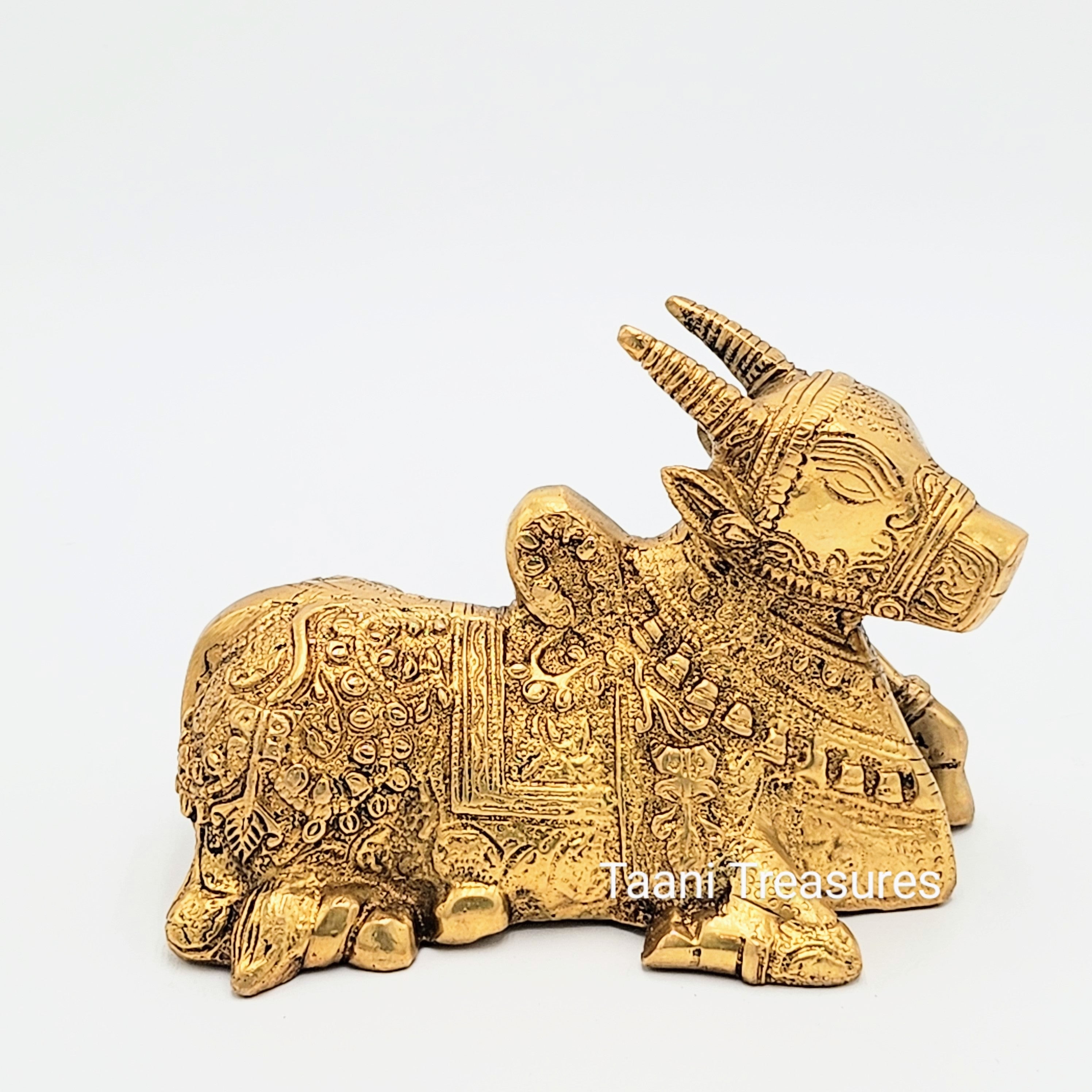 5" Brass Carving Nandi