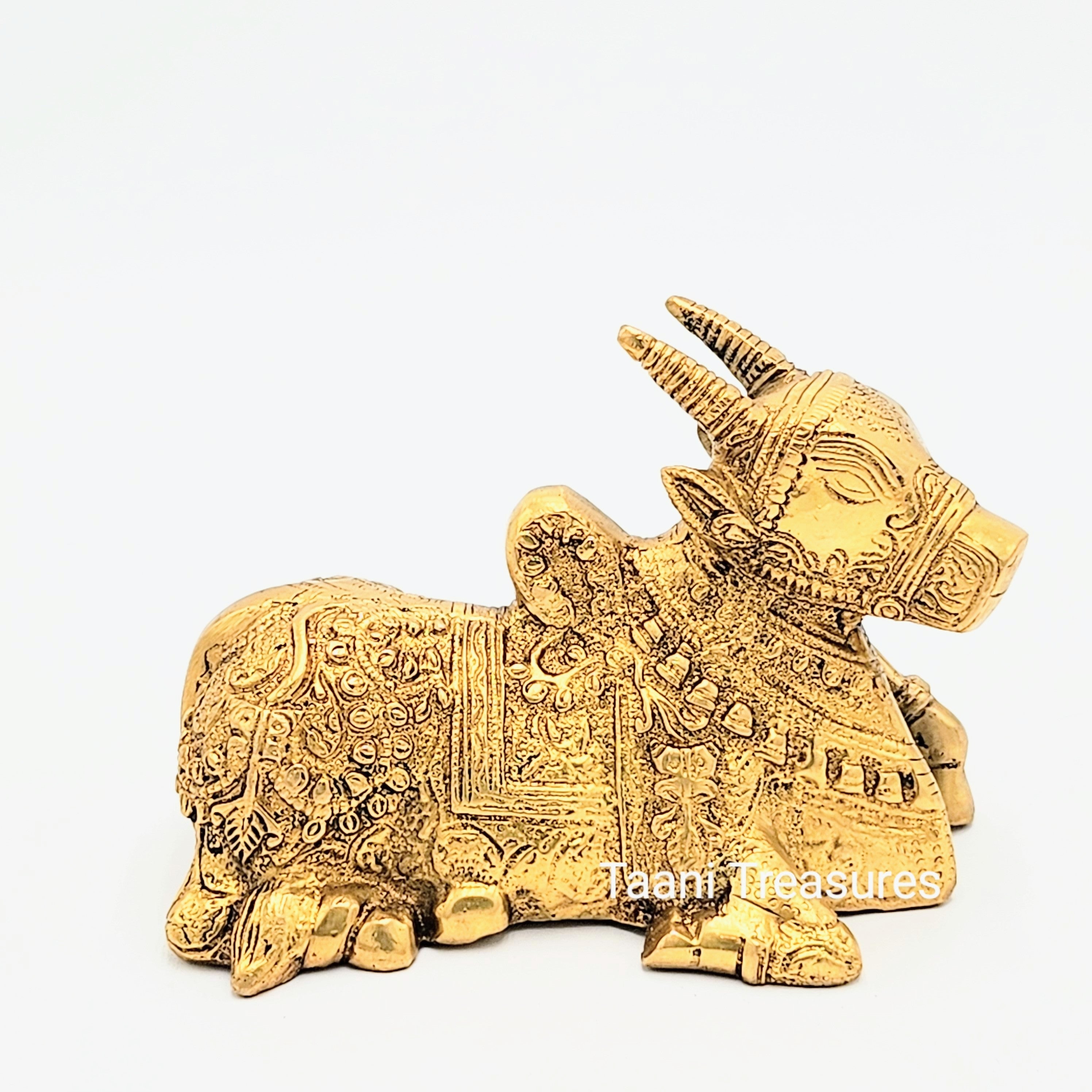 5" Brass Carving Nandi