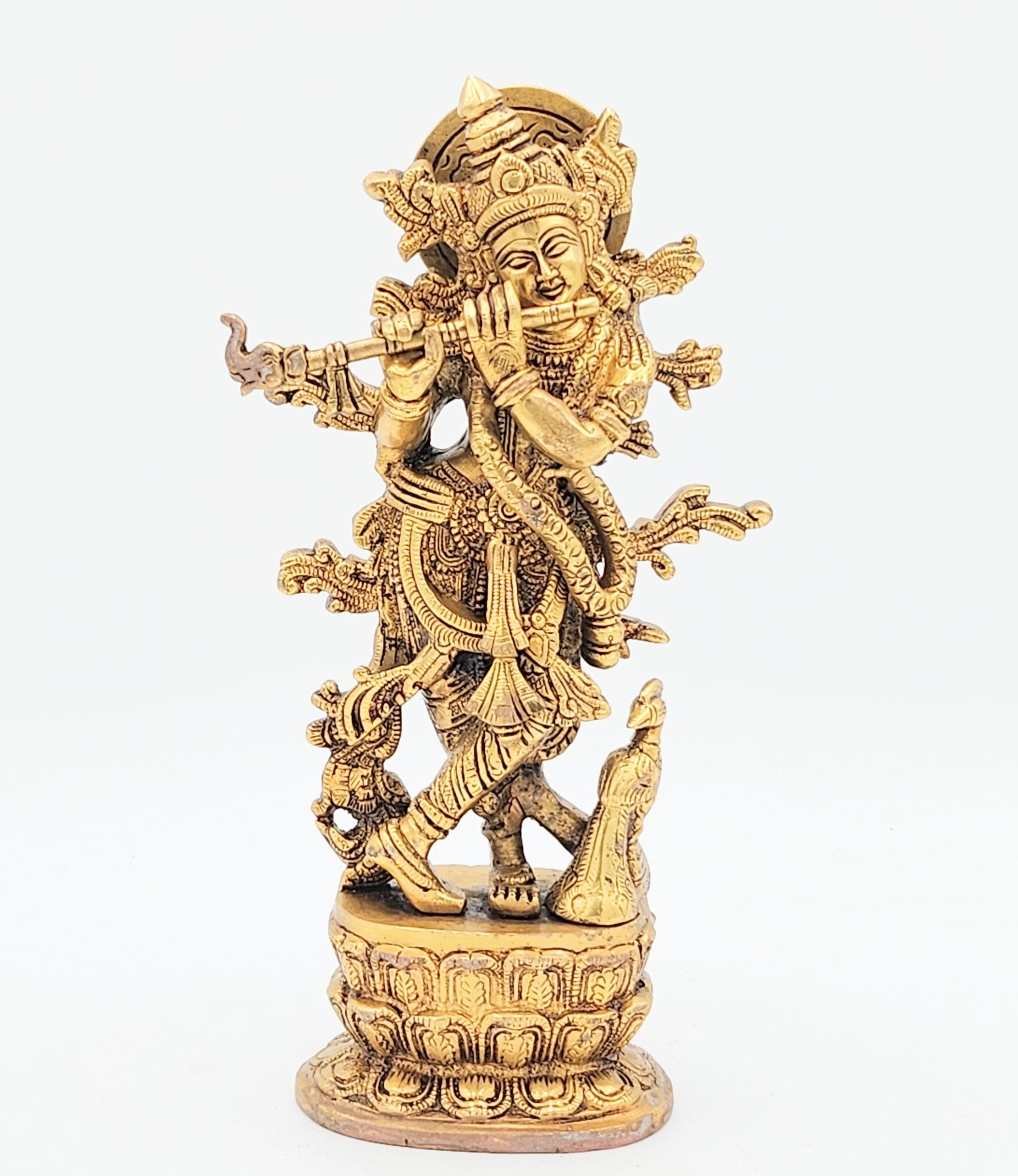 Brass Murli Krishna, Brass Krishna Statue, 12 inches