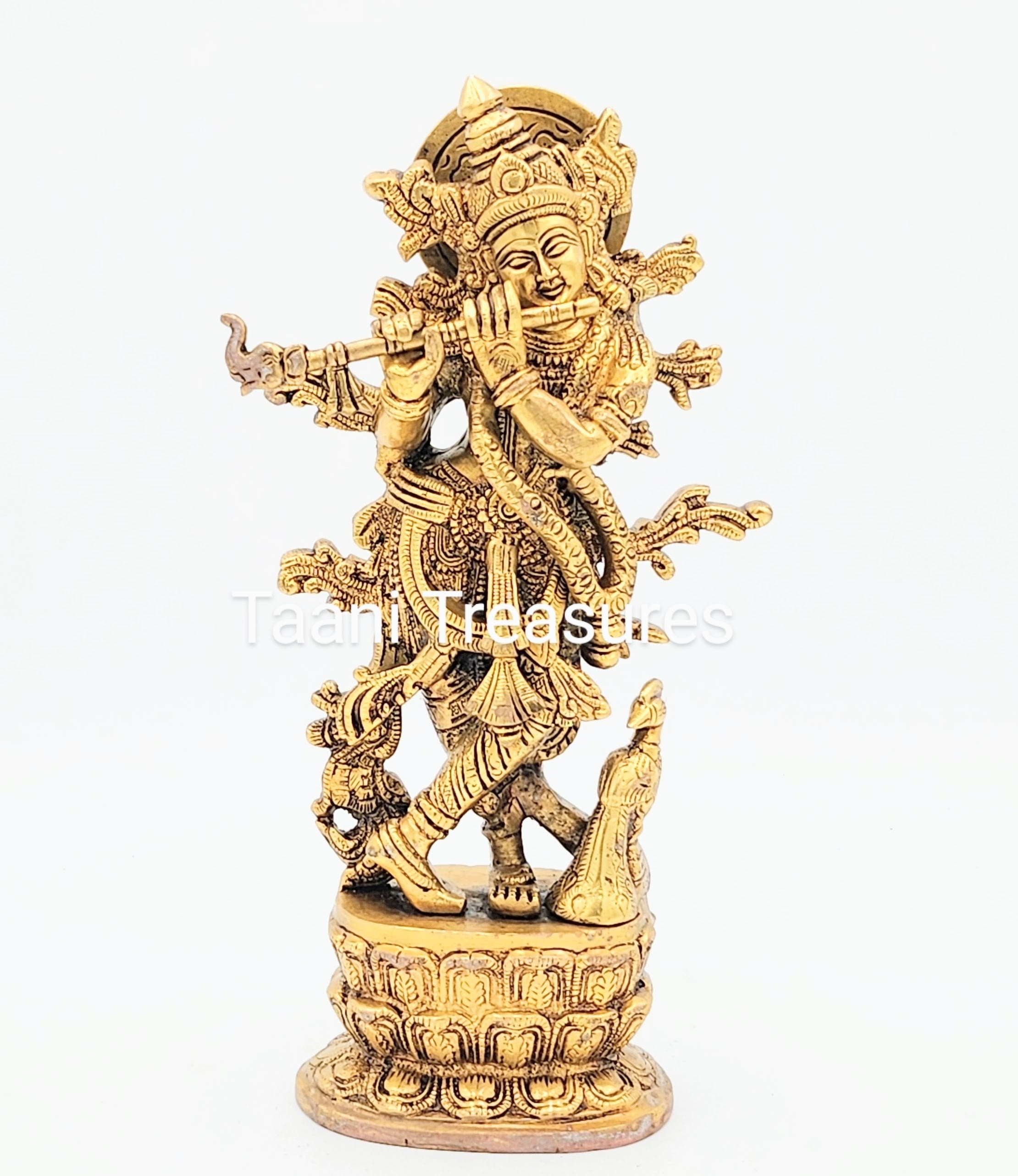 Brass Murli Krishna, Brass Krishna Statue, 12 inches