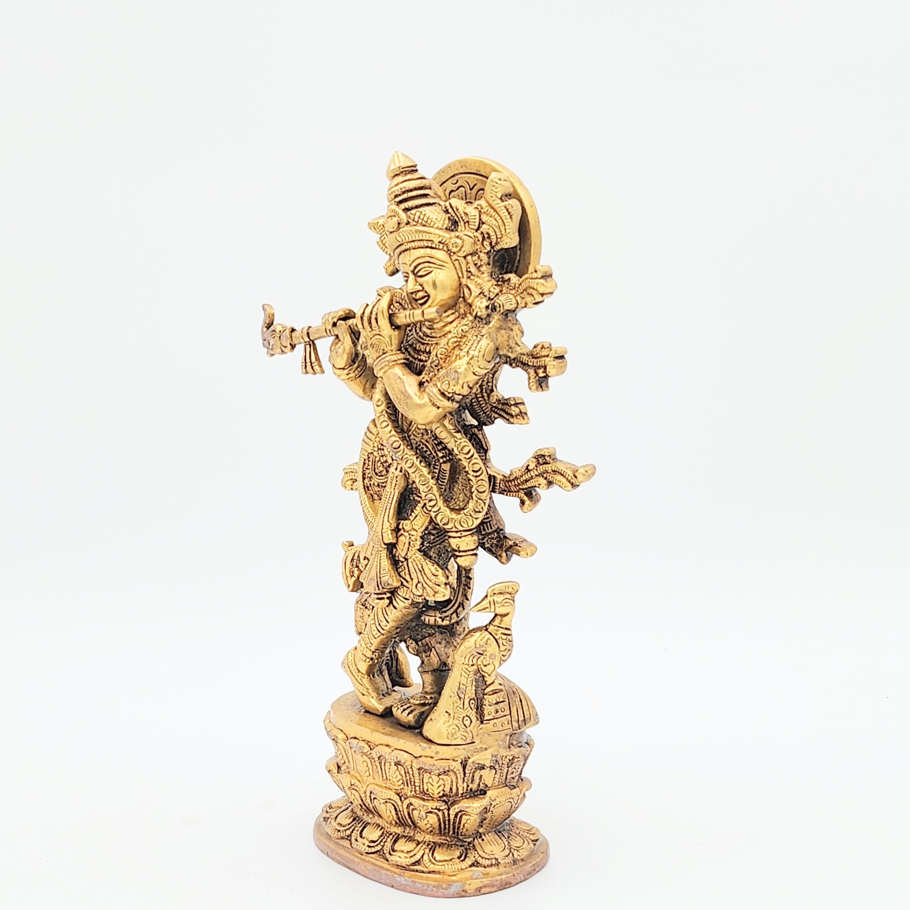 Brass Murli Krishna, Brass Krishna Statue, 12 inches