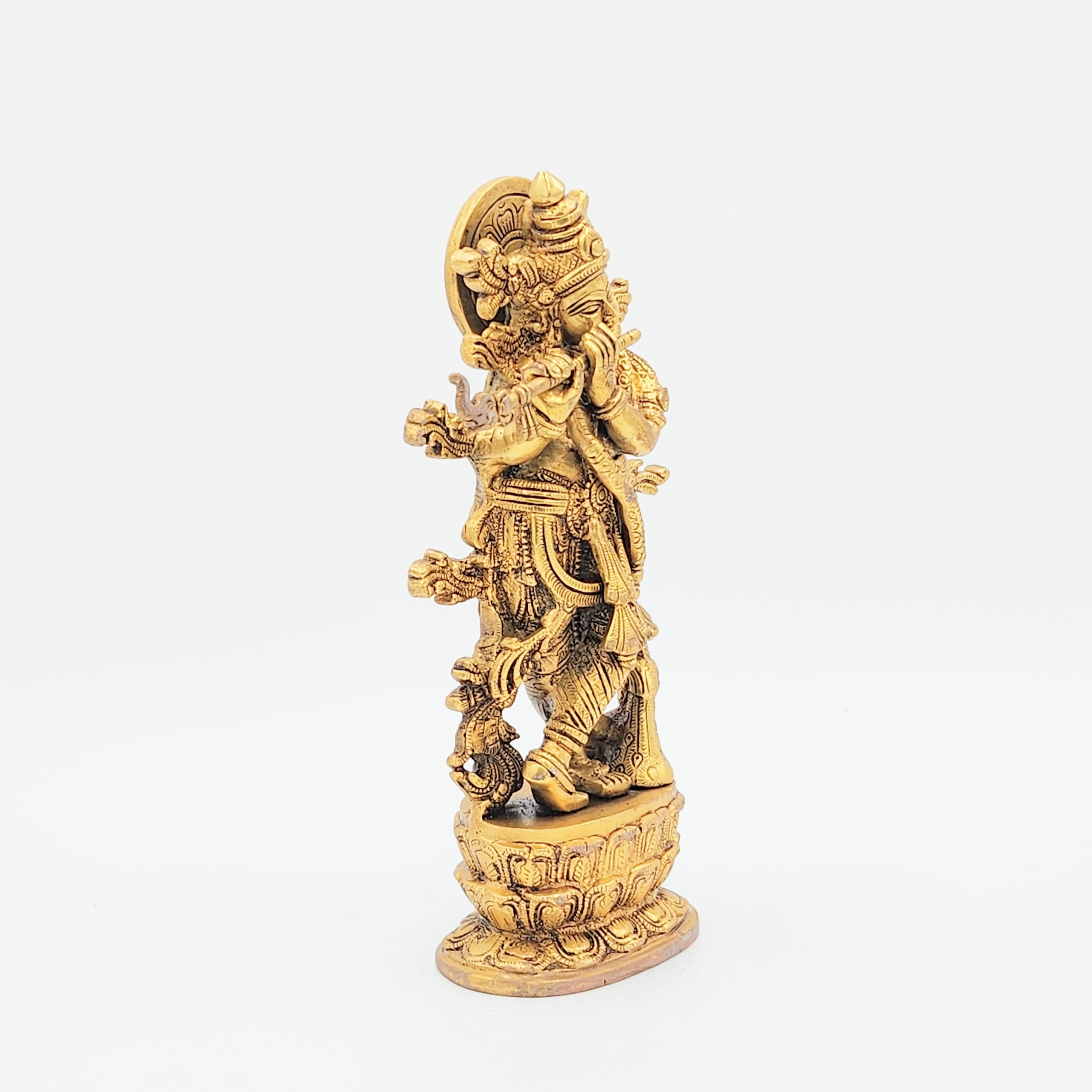 Brass Murli Krishna, Brass Krishna Statue, 12 inches