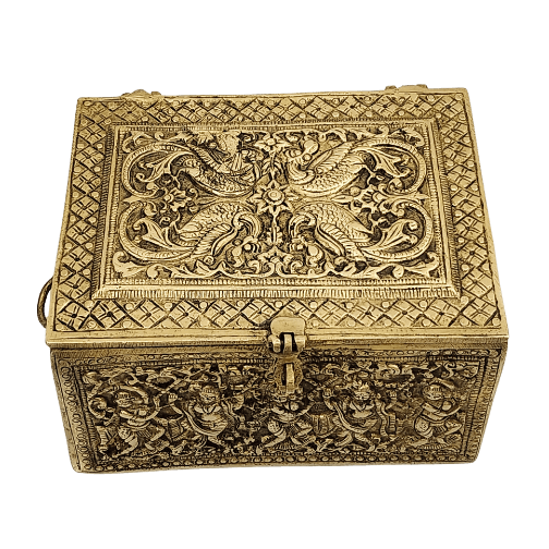 4" Brass Antique Jewelry Box