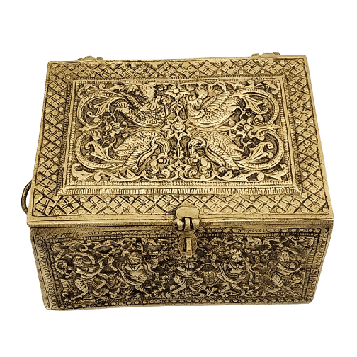 4" Brass Antique Jewelry Box