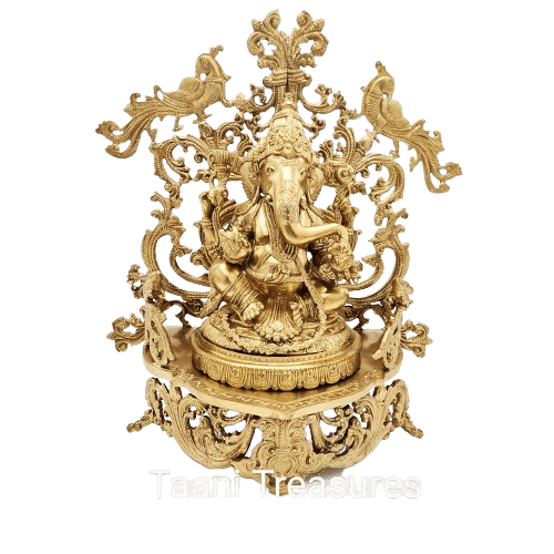 Bronze Ganesha Sitting On The Throne