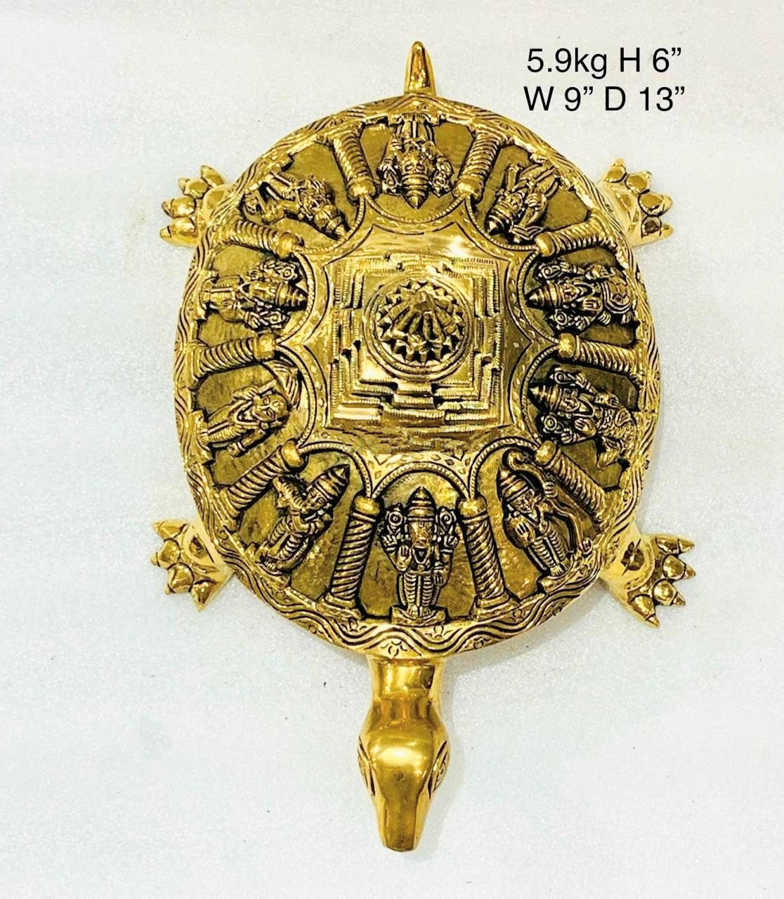 Brass Tortoise Engraved with Dasavathaara idols & Srichakram