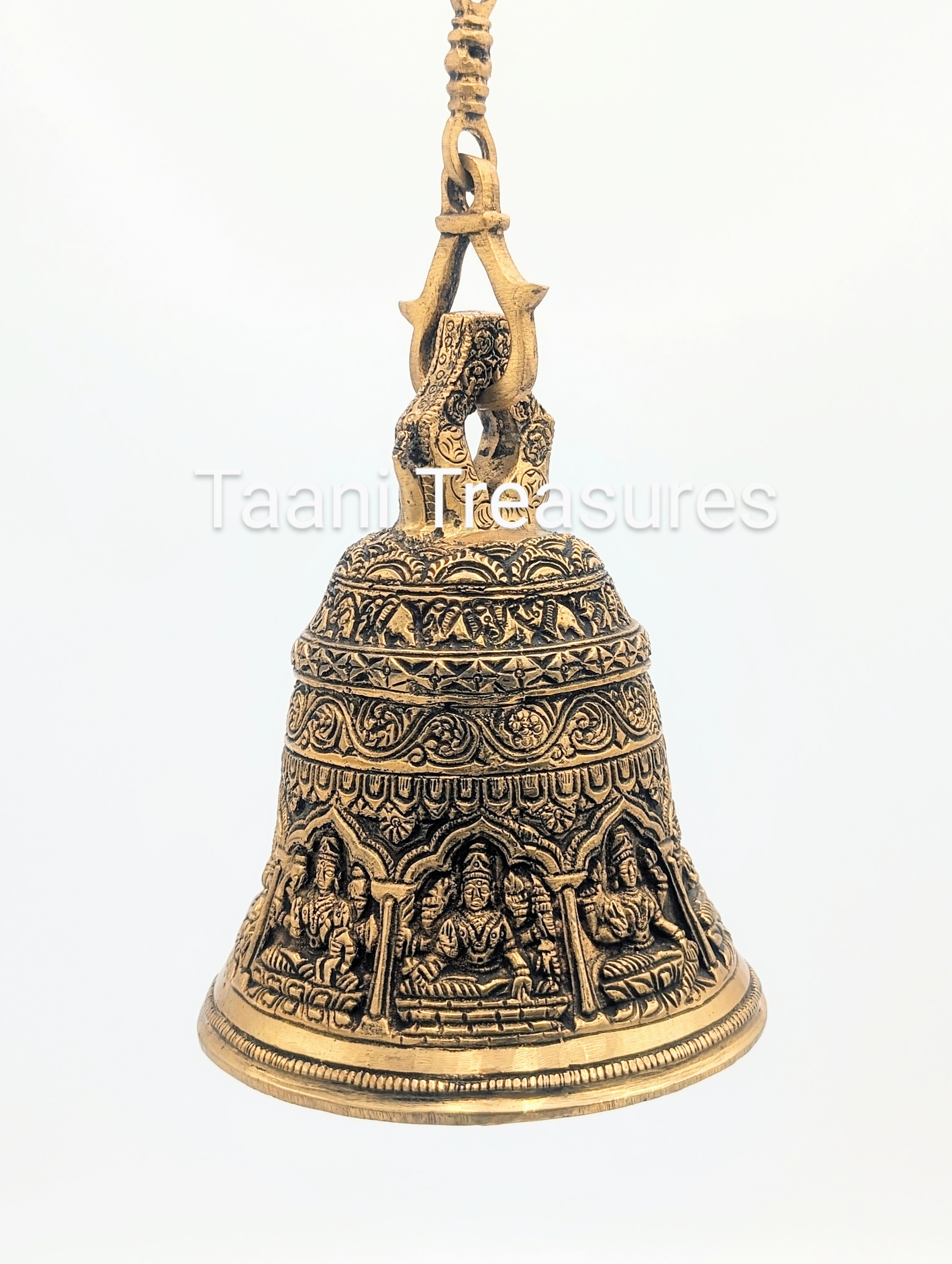 Astha Laxmi Brass Hanging Bell, Astha Lakshmi Brass Bell, Brass Hanging Decor