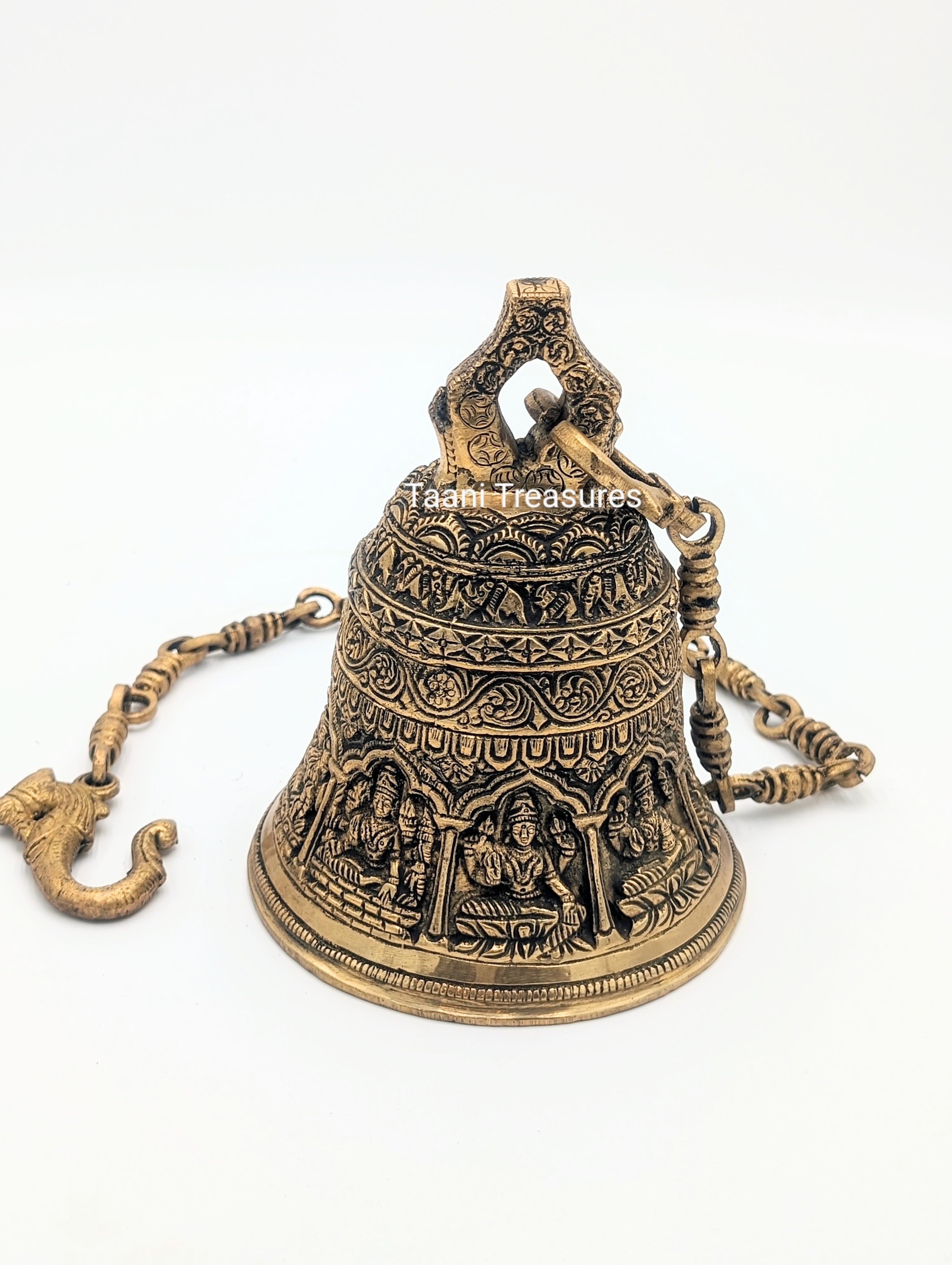 Astha Laxmi Brass Hanging Bell, Astha Lakshmi Brass Bell, Brass Hanging Decor