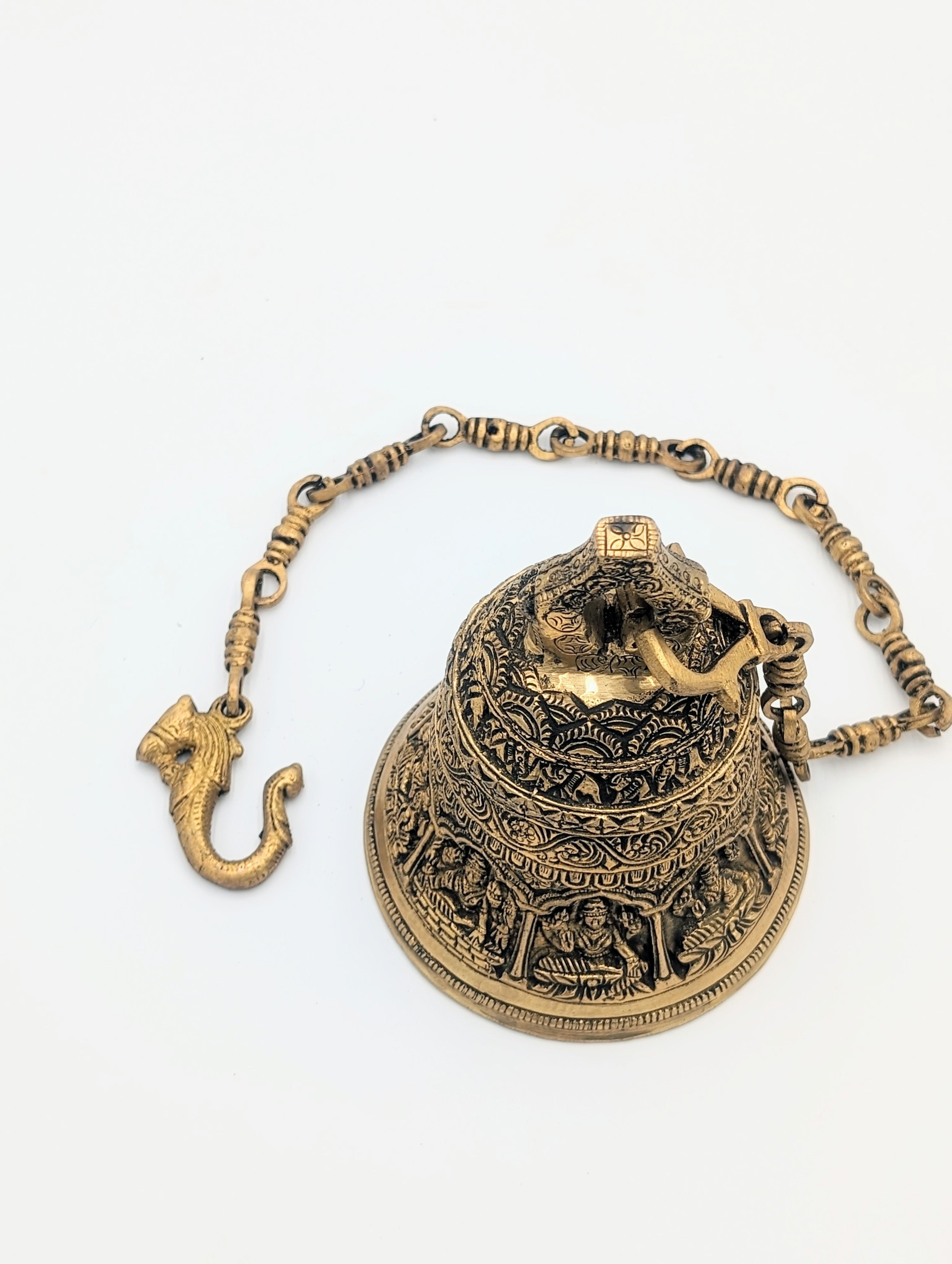 Astha Laxmi Brass Hanging Bell, Astha Lakshmi Brass Bell, Brass Hanging Decor