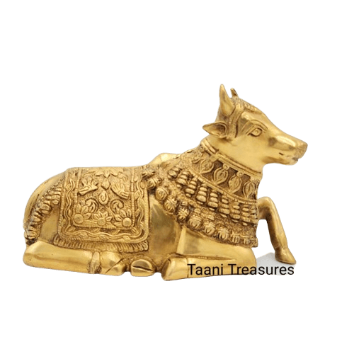 6.5" Brass Golden Nandi - Golden Cow