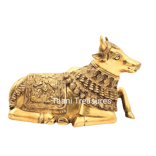 6.5" Brass Golden Nandi - Golden Cow