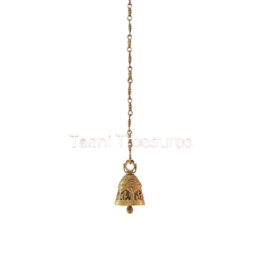 Brass Hanging Bell with Ganesha