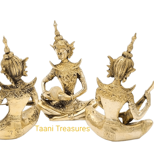 8" Brass Thai Musicians - Set of 4 figurines