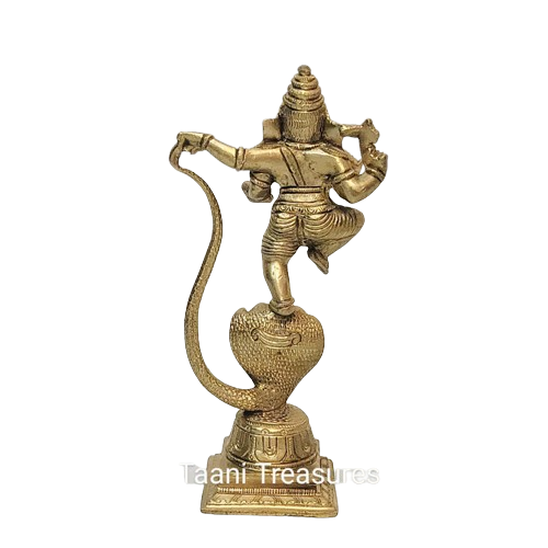 9.5 Inches Bronze Dancing Ganesh on Serpent